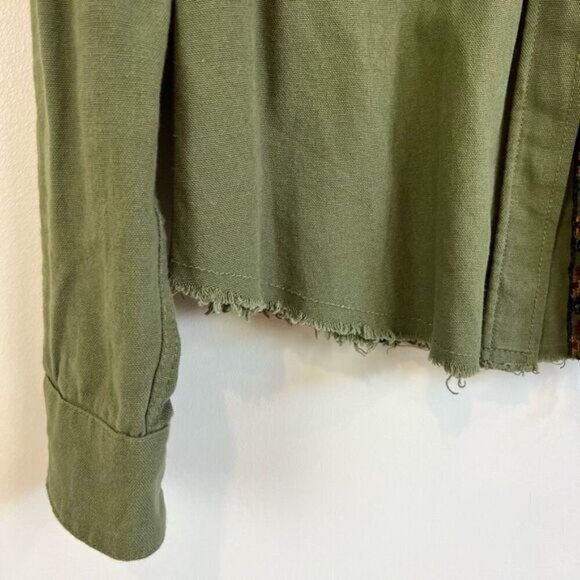 Zara Trafulac Collection Women’s XS Army Green Embroidered Button Down Shirt Top - Picture 11 of 13